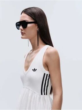 adidas original x ASOS peplum cami in white